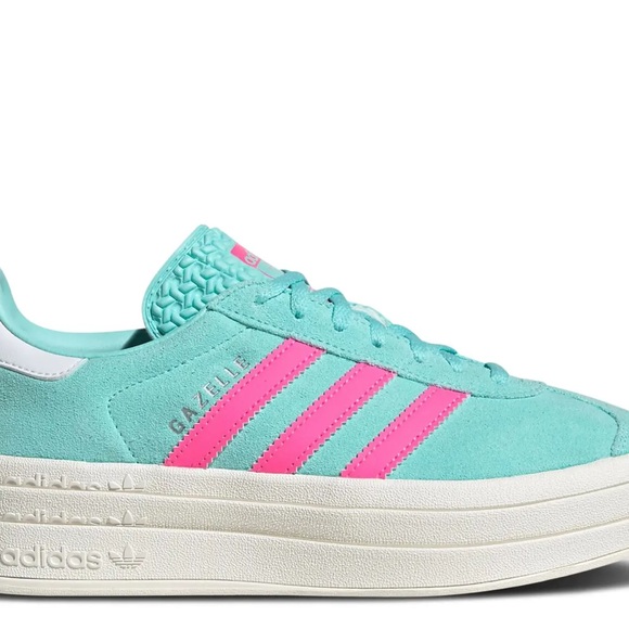 Adidas Women's GAZELLE BOLD 'FLASH AQUA LUCID PINK' - Picture 3 of 17